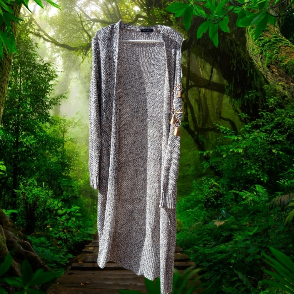 Sanctuary Cardigan Sweater Maxi Tan Speckles Size M